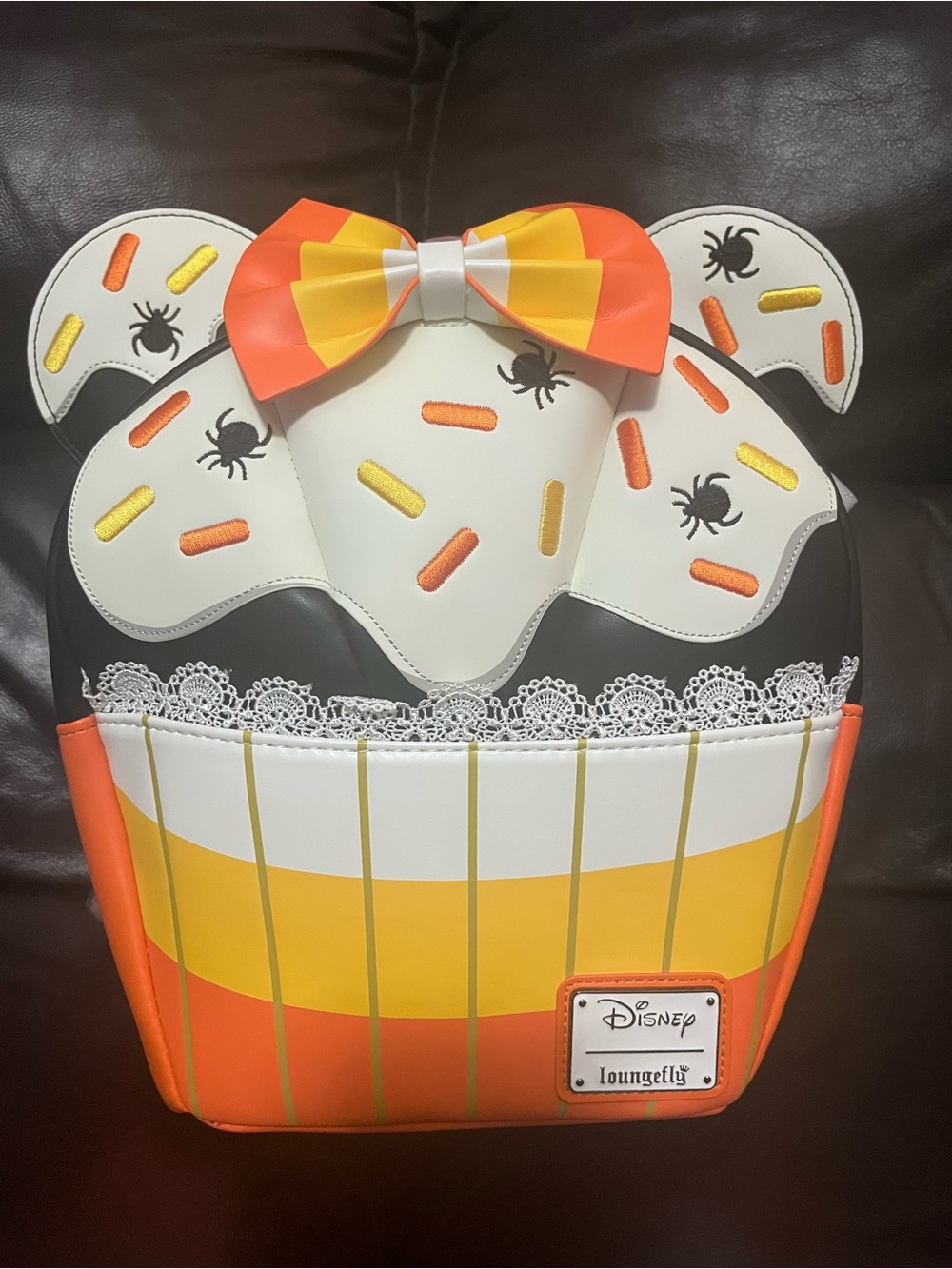Disney Loungefly Candy Corn Minnie Glow Set -Backpack, wallet, and Ears - Picture 2 of 8